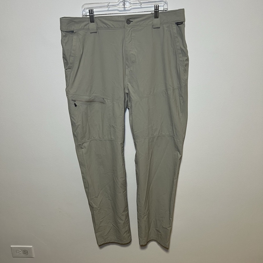 Simms Pants Men XL 40x30 Beige Fishing Camping Hiking Cargo Outdoors Performance